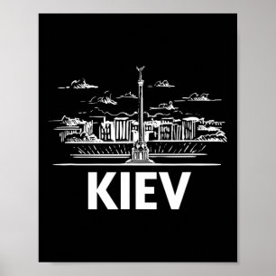Póster Silueta del perfil urbano de la ciudad de Kiev Ucr