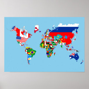 Póster silueta del símbolo de la bandera de país del mapa