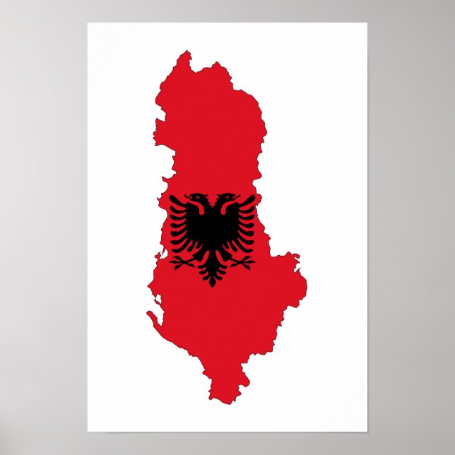 Póster silueta del símbolo del mapa de la bandera de alba (Frente)