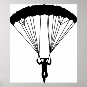 Póster silueta del skydiver