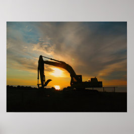 Póster Silueta en los rompeolas