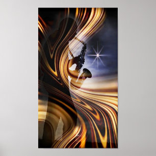 Póster Silueta Lpv .5 del jazz