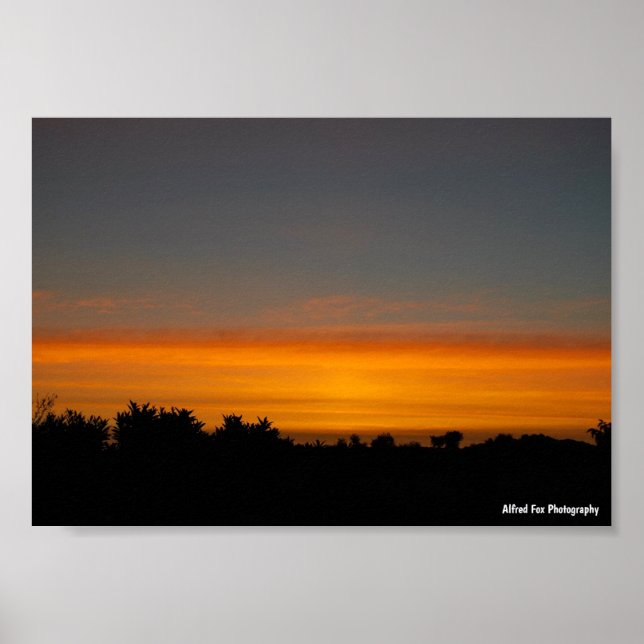 Póster Silueta Naranja del Horizonte (Frente)