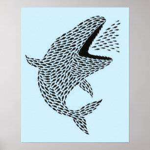 Póster Silueta Orca