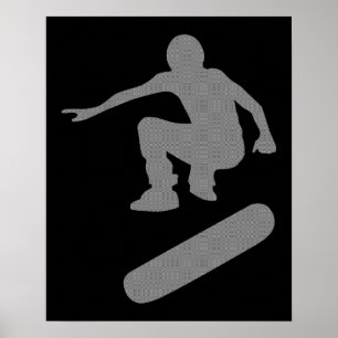 Póster silueta patinadora