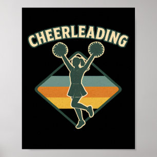 Póster Silueta Retro Vintage de Porristas