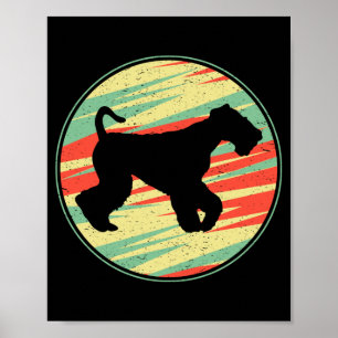 Póster Silueta retro vintage del Airedale Terrier perro l
