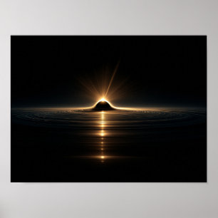 Póster Silueta surreal que cae en un vórtice cósmico colo