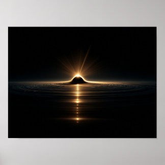 Póster Silueta surreal que cae en un vórtice cósmico colo