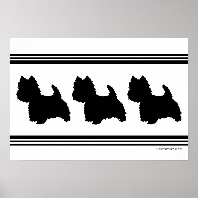 Póster Silueta Westie (Frente)
