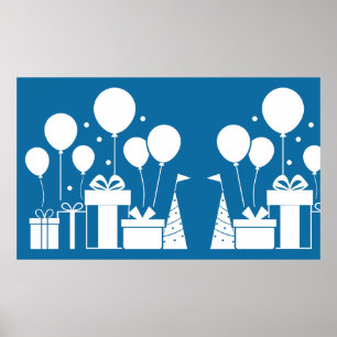 Póster Siluetas blancas