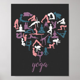 Póster Siluetas de amor de yoga