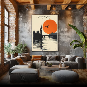 Póster Siluetas de Londres - Reflejos del Puente de la To