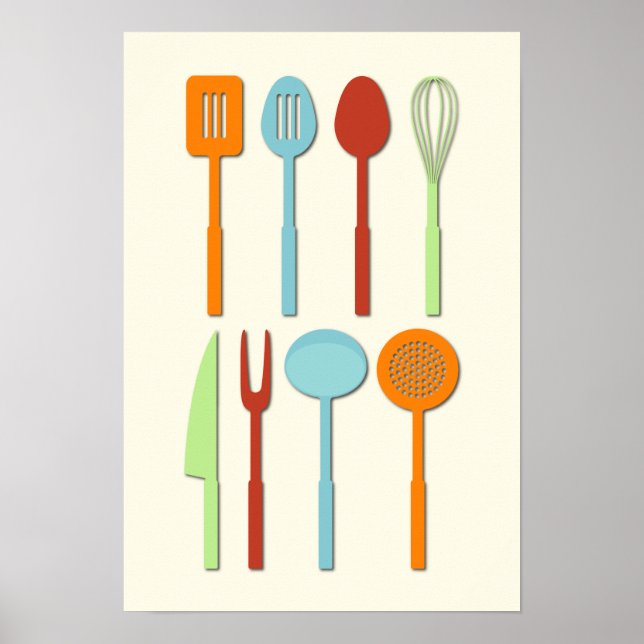 Póster Siluetas Utensil de Cocina ORBLC (Frente)