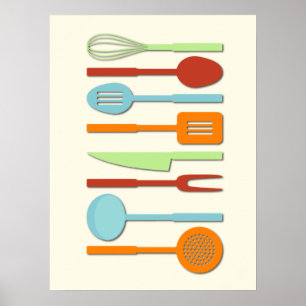 Póster Siluetas Utensil de Cocina ORBLC II