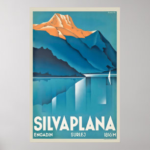 Póster Silvaplana Engadina Surlej Alpes suizos Suiza