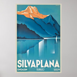 Póster Silvaplana Graubünden Suiza Viajes Antiguos