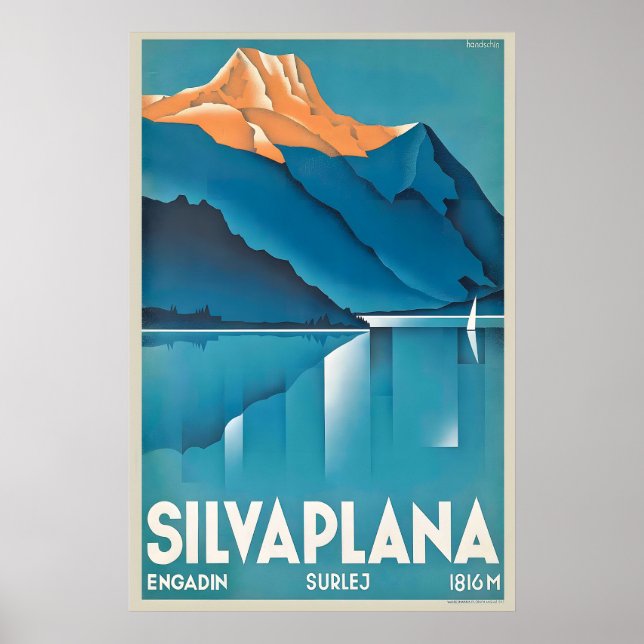 Póster Silvaplana Graubünden Switzerland Vintage Travel (Frente)