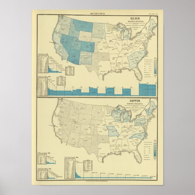 Póster Silver and copper mining regions (Frente)