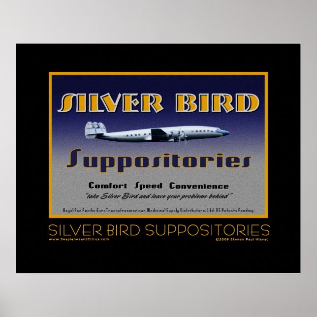 Póster Silver Bird Suppositories fine art poster (Frente)