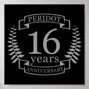 Póster Silver boda tradicional aniversario 16 años