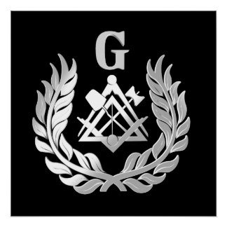 Póster Silver masonry symbol