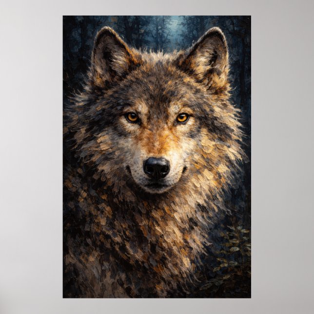 Póster Silver Timber | Wolf Wildlife Art | Poster (Frente)