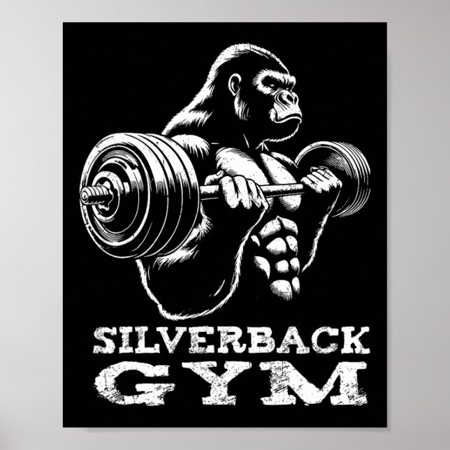 Póster Silverback Gym Gorila Halterofilia Fitne (Frente)