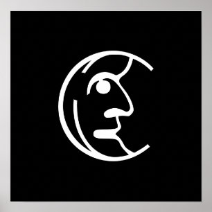 Póster Silvery Moon en blanco