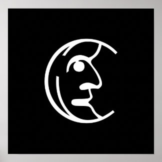 Póster Silvery Moon en blanco