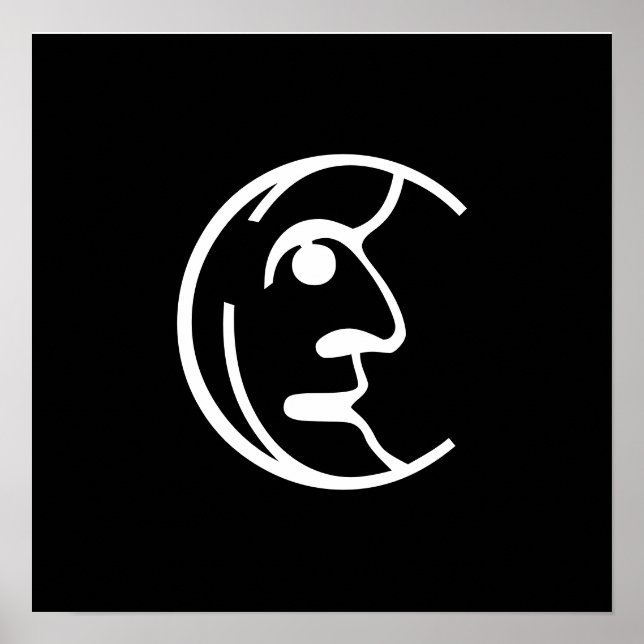 Póster Silvery Moon en blanco (Frente)