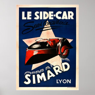 Póster Simard - Le Side Car - Lyon Vintage