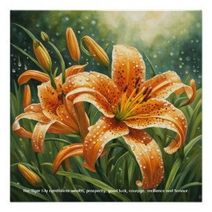 Póster Simbolismo de la Lilium lancifolia