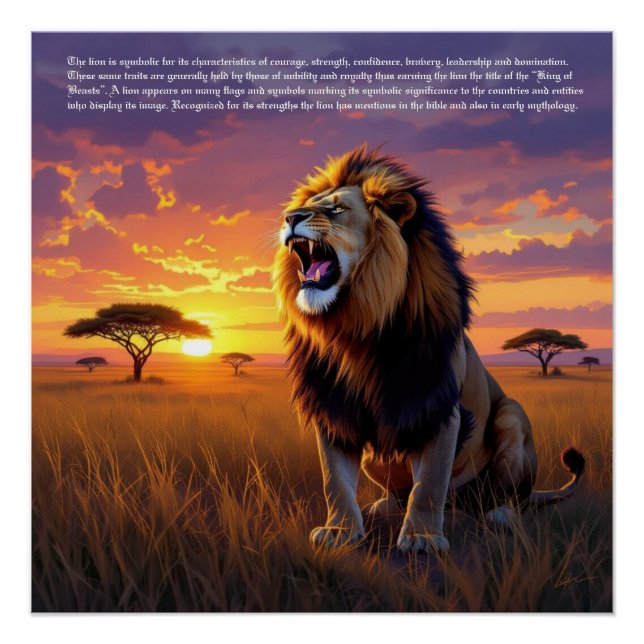Póster Simbolismo de león (Anverso)