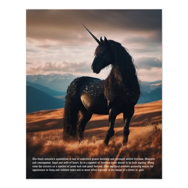 Póster Simbolismo de Unicornio (Anverso)