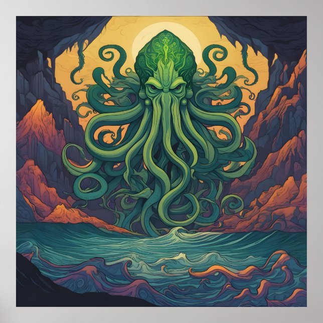 Póster Simbolismo místico de Cthulhu (Frente)