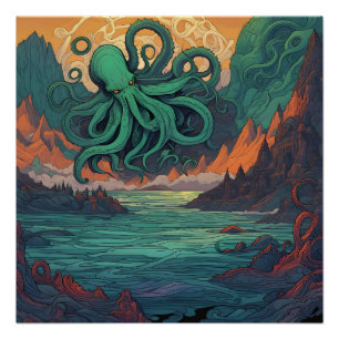 Póster Simbolismo místico de Cthulhu