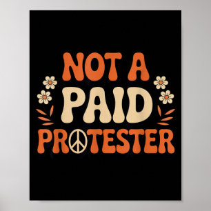 Póster Simbolista de Paz Groovy Manifestante Pacifista No
