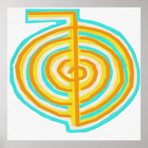 Póster Símbolo alternativo de curación natural de Reiki C