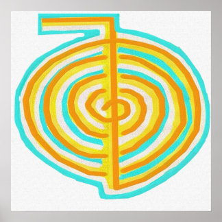 Póster Símbolo alternativo de curación natural de Reiki C