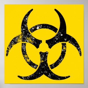 Póster Símbolo apenado del biohazard