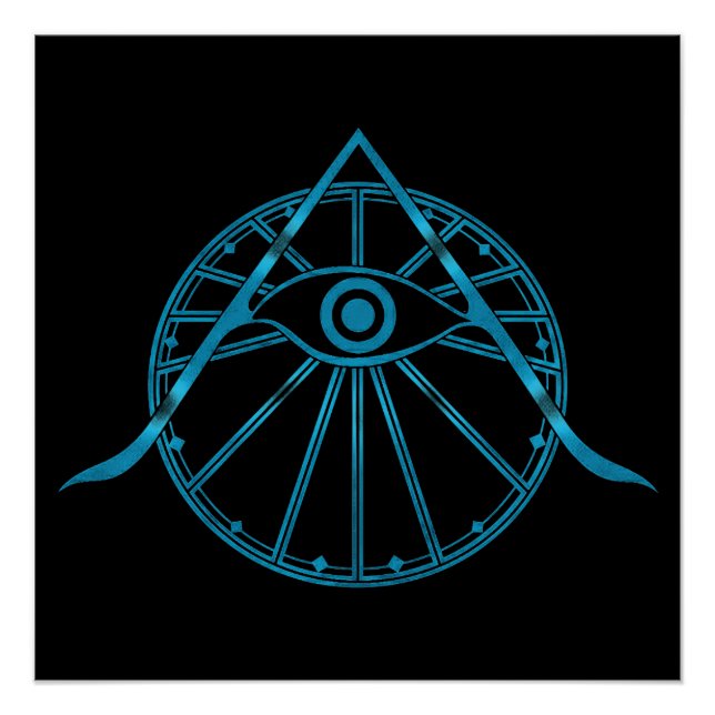 Póster Símbolo "Awaken" de geometría sagrada y ojos abier (Anverso)