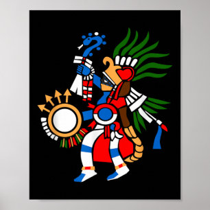 Póster Símbolo azteca Dios de la guerra y sol Huitzilopoc