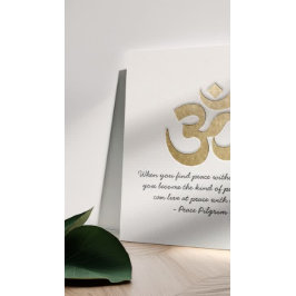 Póster Símbolo blanco y dorado OM Instructor de Meditació