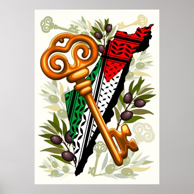 Póster Símbolo clave palestino del derecho de retorno (Frente)
