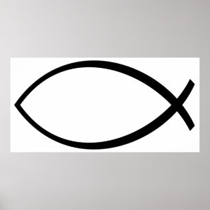 Póster Símbolo cristiano de pescado (Ichthys)