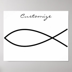 Póster Símbolo cristiano de pescado Ichthys Thunder_Cove