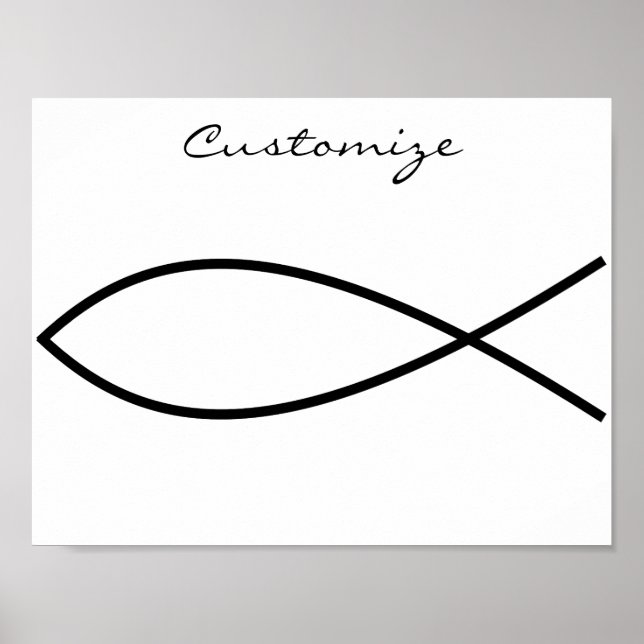 Póster Símbolo cristiano de pescado Ichthys Thunder_Cove (Frente)