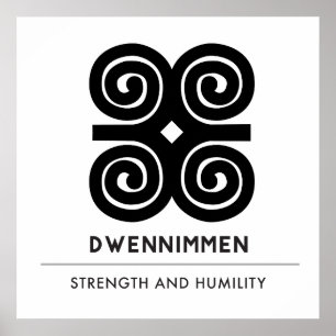 Póster Símbolo de Adinkra de la humildad de la fuerza el