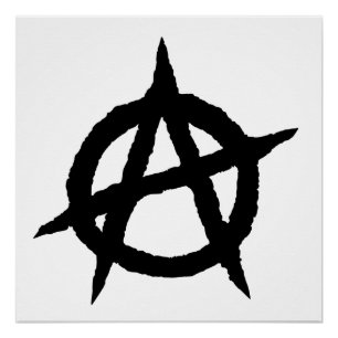 Póster Símbolo de anarquía punk negro cultura de la músic